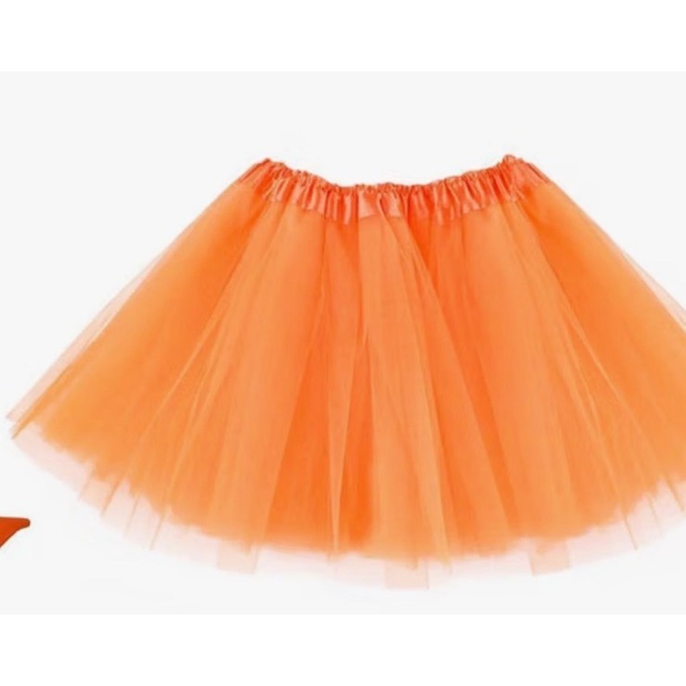 Kids Construction Worker Traffic Cone Costume Set Orange Tutu Vest Hat 3pc - Picture 2 of 3